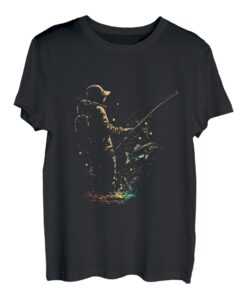 Retro Angler Splash Art Fischer Vintage Angelrute Fisch T-Shirt