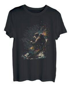 Retro Angler Splash Art Fischer Vintage Angelrute Fisch T-Shirt