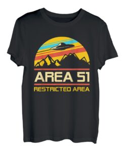 Retro Area UFO 51 Außerirdische Galaxie Raumschiff Astronaut T-Shirt