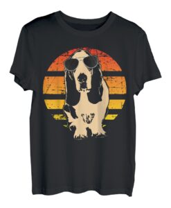 Retro Basset Hound T-Shirt Geschenk Idee