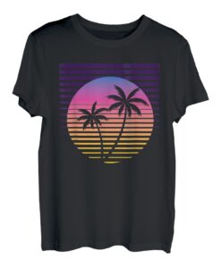 Retro Beach Island Rave Techno-Musik Vintage EDM Synthwave T-Shirt