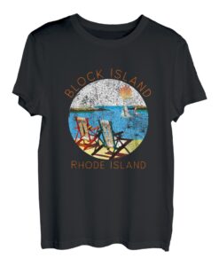 Retro Block Island Souvenir - Vintage Strand Urlaub T-Shirt