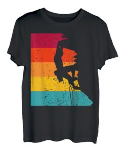 Retro Bouldern Bergsteigen Freiklettern Klettern mit Motiv T-Shirt