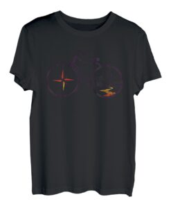 Retro Fahrrad mit Kompass und Bergen - Radfahren T-Shirt