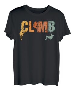 Retro Graphic Climbing Bouldern Rock Climber Mountaineer T-Shirt