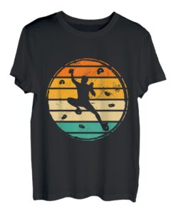 Retro Graphic Climbing Bouldern Rock Climber Mountaineer T-Shirt