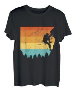 Retro Graphic Climbing Bouldern Rock Climber Mountaineer T-Shirt