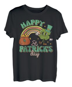 Retro Groovy Happy St Patrick's Day Go Glücksbringer Kleeblatt T-Shirt