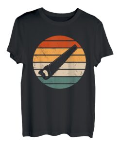Retro Handsäge Design Holzarbeiter Sägebaum T-Shirt