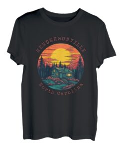 Retro Hendersonville Home North Carolina Mountain Blockhütte T-Shirt