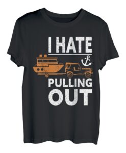 Retro I Hate Pulling Out Bootsliebhaber Lustiges Bootfahren Outfit T-Shirt