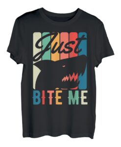 Retro Just Bite Me - Funny Vintage Fishing Shark Lover T-Shirt