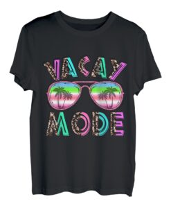 Retro Leopard Sommer Vacay Made Palme Tree Beach T-Shirt