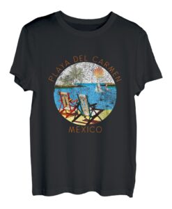 Retro Playa Del Carmen Souvenir - Vintage Strand Urlaub T-Shirt