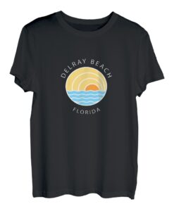 Retro-Sonnenuntergang, bunt, Strand, Florida, Ozean, Kunst T-Shirt