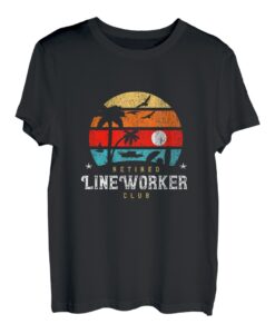Retro-Stil - Ruhestands-Gag-Idee Lustiger Linienarbeiter im T-Shirt