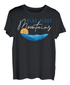 Retro-Stil, Sonnenuntergang, Blue Ridge Mountains, USA, Bergkette T-Shirt