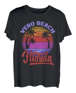 Retro Strand-Familien-Ferien-Weinlese Floridas Vero T-Shirt
