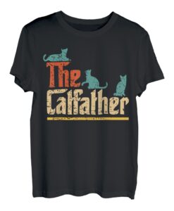 Retro The Catfather Funny Cat Lovers Cat Dad Vatertag T-Shirt