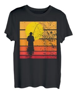 Retro Vintage Fliegenfischer, Frauen Angeln T-Shirt