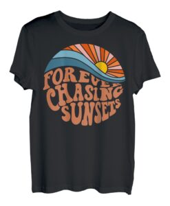 Retro Vintage Forever Chasing Sunsets Aesthetic T-Shirt