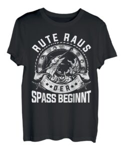 Rute Raus Der Spaß Beginnt Angler Engel Fisch Geschenkidee T-Shirt