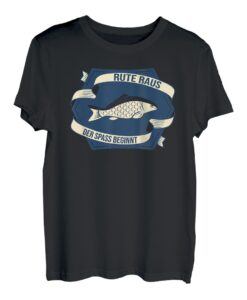 Rute raus der Spaß beginnt Angler T-Shirt