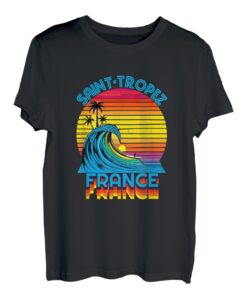 Saint-Tropez Frankreich Retro Throwback Surf & Beach Souvenir T-Shirt