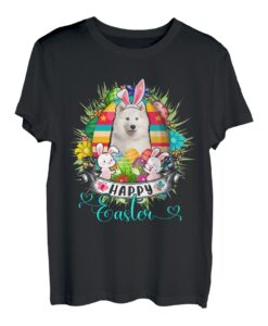 Samojede-Hund in Ostereiern, Korb, Hasen, Frohe Ostern T-Shirt