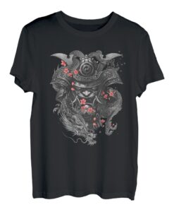 Samurai Warrior Helm Japanese Bushido Knight Dragon T-Shirt
