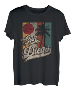 San Diego California CA Vintage 70er Jahre Retro Surfer Strandliebhaber T-Shirt