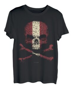 Schädel Lettland Flagge Skull Crossbones Skelett T-Shirt