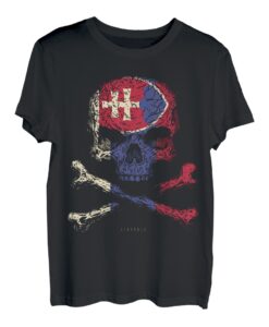 Schädel Slowakei Flagge Skull Crossbones Skelett T-Shirt