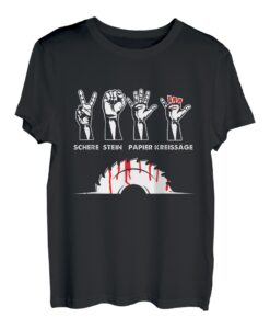 Schere Stein Papier Kreissäge Tischler Zimmerer Handwerker T-Shirt
