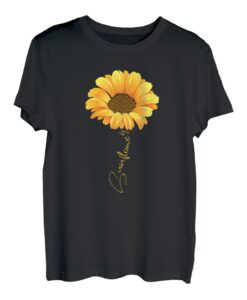 Schöne Sonnenblume mit Schrift Sunflower Shirt für Damen T-Shirt