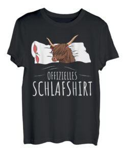 Schottisches Hochlandrind Kuh Offizielles Schlafshirt T-Shirt