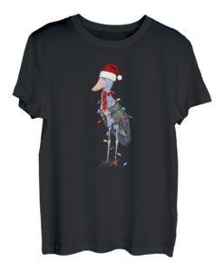 Schuhschnabel Lichterkette Weihnachten Vogel Weihnachtsmann T-Shirt