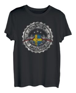 Schweden Angeln Schwedische Flagge Angeltour Hecht Angler T-Shirt