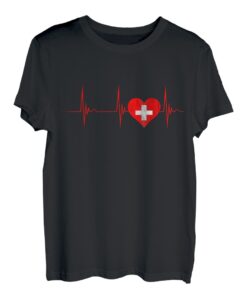 Schweiz Herz Schweizer Herzschlag EKG Puls Schweizerisches T-Shirt