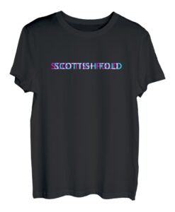 Scottish Fold, Cool Cat Edgy Glitch Ästhetische Kunst T-Shirt