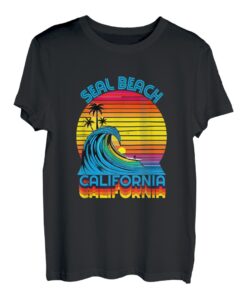 Seal Beach California Surf- und Strand-Souvenir im Retro-Stil T-Shirt