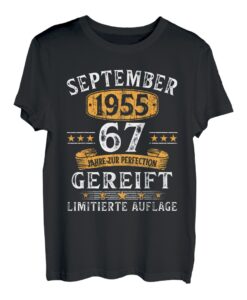 September 1955 Lustige Geschenke Zum 67 Geburtstag Mann Frau T-Shirt