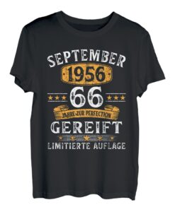 September 1956 Lustige Geschenke Zum 66 Geburtstag Mann Frau T-Shirt
