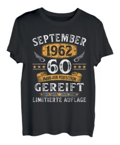 September 1962 Vintage 60 Geburtstag Geschenke Männer Frauen T-Shirt