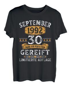 September 1992 Lustige Geschenke Zum 30 Geburtstag Mann Frau T-Shirt
