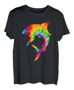 Shark Lover Shark Tie Dye Y2K Ästhetisches Retro Groovy Angeln T-Shirt