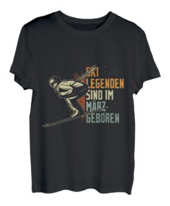 Ski Legenden sind im März geboren Geburtstag Jungs Männer T-Shirt
