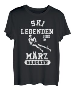 Ski Legenden sind im März geboren Geburtstag Jungs Männer T-Shirt