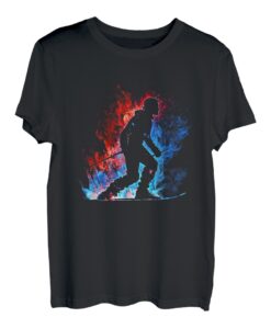 Skitour Flammen Retro Skitouren Tourengeher Skifahrer T-Shirt