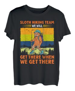 Sloth Hiking Team Wanderlust lustig Berge Wanderer T-Shirt